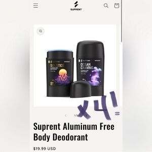 Bundle 4x NEW NIP SEALED SUPRENT OCEAN CRAVING Aluminum-free Men's Deodorant 50g